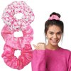 Totelux Breast Cancer Hair Ties Pink Ribbon Hair Scrunchies Elastics Hair Band Ponytail Holder Silk Hair Ropes for Women Girls Breast Cancer Awareness Hair Accessories 3PCS