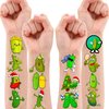 96PCS Funny Pickle Temporary Tattoos Stickers Themed Birthday Party Decorations Supplies Favors Decor Cool Green Pickles Cucumber Fruits Tattoo Gifts For Kids Adults Boys Girls School Prizes Carnival