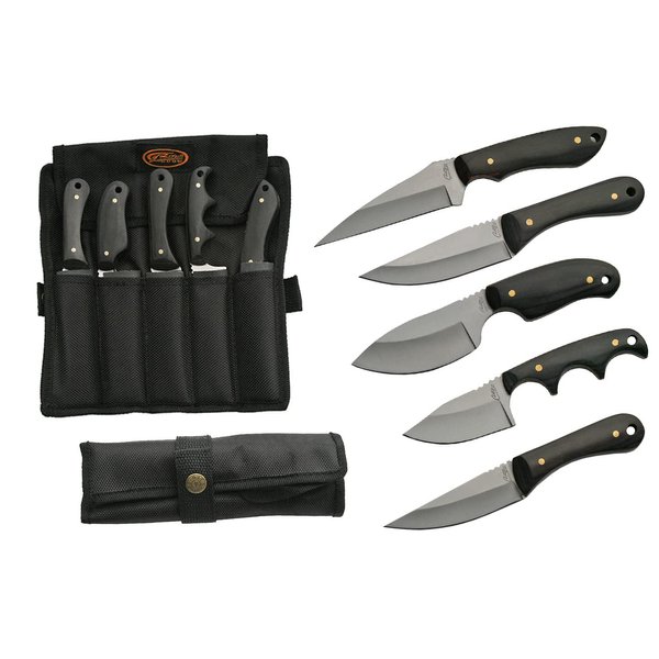 SZCO Supplies 5Pc Skinning Knife Set,Black