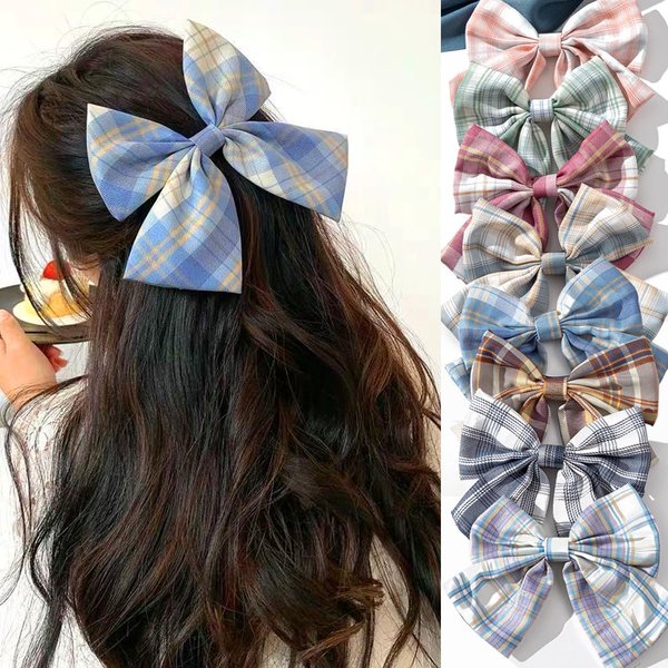 8 PCS Hair Bows for Women Girls,Hair Bows,Bow-knot Hair Clips for Women Thick Hair & Thin Hair,Big Bows Hair Clips,Nonslip Bows Claw Clips for Women