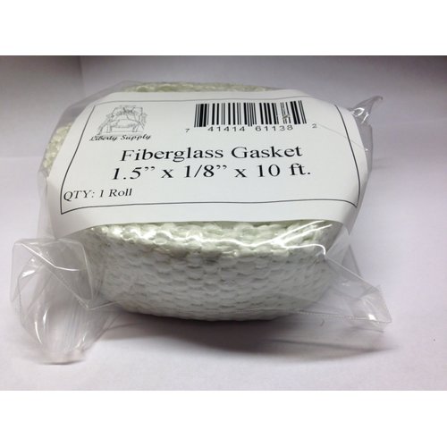 Liberty Supply Flat Gasket Braided Fiberglass Rope 1/8" Thick x 1.5" Wide x 10' Roll. Wood Stove Door, Arch Pan, Oil Furnace