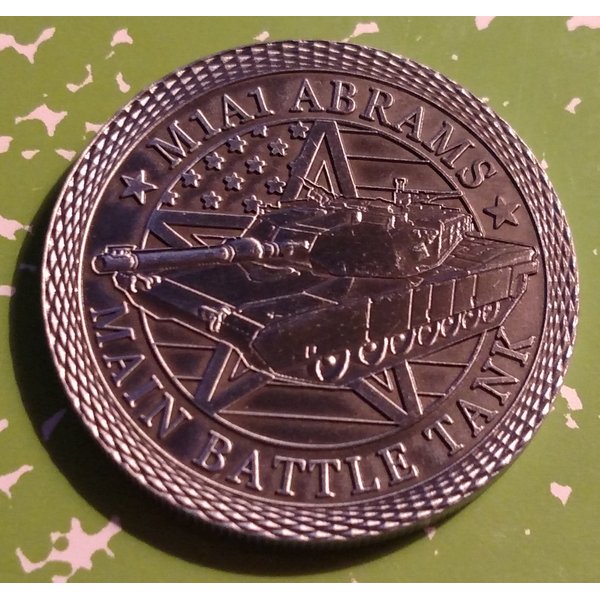 US Army M1A1 Abrams Main Battle Tank Military Challenge Art Coin