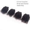 Brazilian Kinky Curly Human Hair Weave 4 Bundles 50g Jerry Curl 10A Grade 12 Inch 100% Unprocessed Raw Virgin Remy Hair Extensions Short Curly Human Hair Bundle Sew In Natural Black Color for Women
