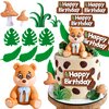 14Pcs Woodland Animals Figures Cake Topper Forest Bear Cake Toppers Forest Animals Birthday Decoration for Baby Shower Birthday