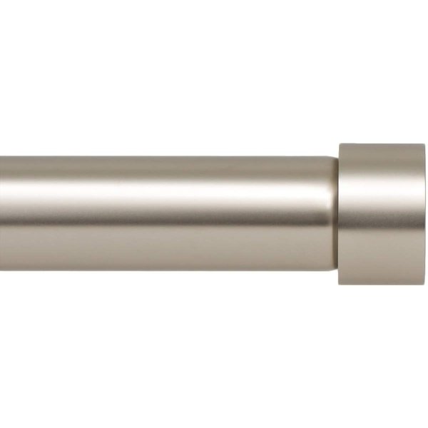 Ivilon Side Window Curtain Rod - End Cap Style Design 1 Inch Pole. 16 to 28 Inch Color Satin Nickel