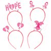 8PCS Breast Cancer Awareness Head Boppers – Pink Ribbon Hope Headband Party Favors Supplies Accessories Decorations