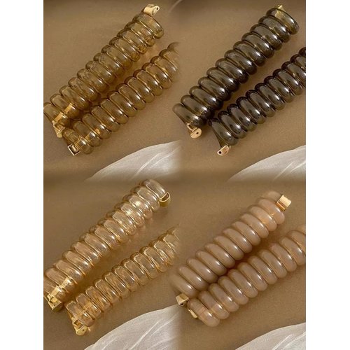 4pcs Spiral Telephone Cord Hair Ties,High Elasticity Durability No Crease Ponytail Holders Stylish Practical for Women Girls