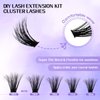 WENDY Lashes Clusters Lash Clusters 60D+80D DIY Eyelash Clusters 3D Effect 16-20mm Cluster Eyelash Extensions Black Cluster Lashes Wispy Soft Individual Lashes(3D Effect,60D+80D D,16-20mm)