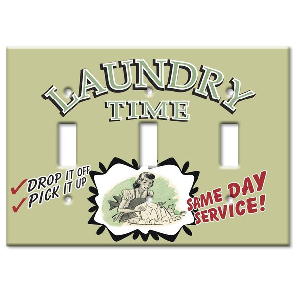 Art Plates - Laundry Time Switch Plate - Triple Toggle