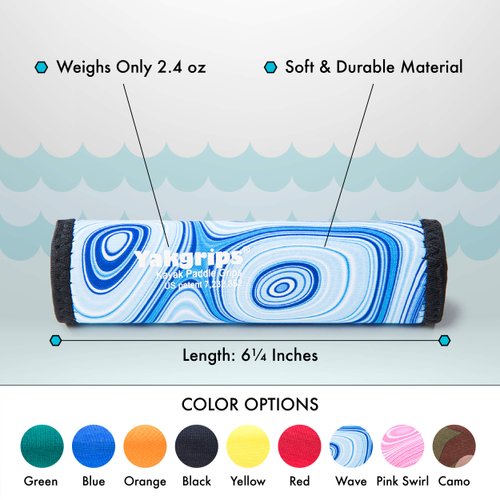 Yakgrips Takeapart Kayak Paddle Grips, No-Slip, Prevents Blisters (Blue Wave) - Cascade Creek