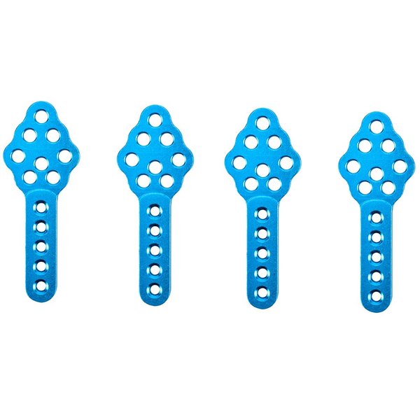 FPVDrone CNC Metal RC Car Shock Absorber Mount Adjust Height Angle Stand for Axial SCX10 90046 D90 D110 RC Crawler Car (Blue)