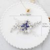 Olbye Wedding Hair Comb Blue Rhinestone Bridal Hair Accessories for Bride and Bridesmaids Wedding Hair Piece Silver