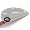 Miamay semicircle Makeup Palette Stainless Steel 6-dents Nail-art Cosmetic Artist Mixing Palette with 6 Inches Spatula Tool