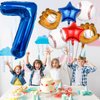 Baseball Balloons 7th Birthday Decorations for Boys, Baseball Party Decorations Baseball Sports Theme Party Supplies, 40 inch Foil Number Balloons Number 7 Balloon Blue Red White Sports Balloon Kits