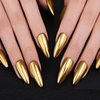 Gold Chrome Nail Powder - Christmas Nails Mirror Effect Metallic Nail Powder Manicure Pigment, High Gloss Glitter Chrome Nail Art Dust Nail Powder.