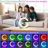 Wireless Charger Atmosphere Lamp, 2024 New Intelligent LED Table Lamp, Bluetooth Speaker, Dimmable Night Light Touch Lamp Alarm Clock with Music Sync, App Control for Bedroom Home Decor Gift (White)