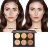 Vodisa 6 Colour Makeup Contour Palette-Creamy Concealer Kit-Professional Blemish Face Conceal Correct Contouring Highlighter Pallet-Base Foundation Beauty Cream Make Up Concealer Palette (01 Light)