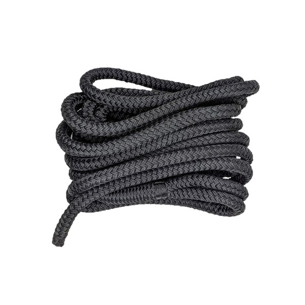 South Bend Rope Marine Grade Double Braided Nylon Dock Line w/Eye Splice (Black, 3/8-inch x 15 feet)