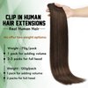Clip in Hair Extensions Real Human Hair Remy Human Hair Extensions 120g Clip in Natural Hair Extensions Straight Clip ins Hair Extensions for Women 7pcs 8 Inch, #2