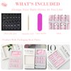 24Pcs Easter Press on Nails Medium Acrylic Easter Egg Bunny Fake Nails Cream Pink Square False Nails for Craft DIY Rabbit Decor Artificial Manicure Supplies Kit Home Tips Salon Accessories for Women