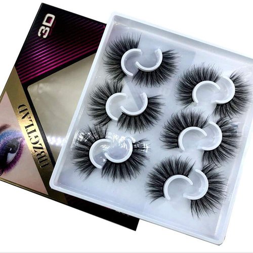 HBZGTLAD 6 Pairs Fluffy False Eyelashes Natural Faux Mink Strip 3D Lashes Pack (MDF-13)