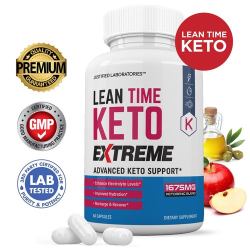 (5 Pack) Lean Time Extreme Keto Pills 1675MG New & Improved Formula Contains Apple Cider Vinegar Extra Virgin Olive Oil Powder Green Tea Leaf 300 Capsules