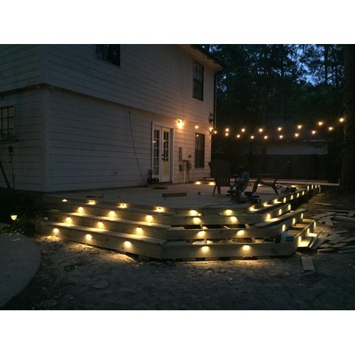 FVTLED Pack of 10 Warm White Low Voltage LED Deck Lights kit Φ1.38 Outdoor Garden Yard Decoration Lamp Recessed Landscape Pathway Step Stair Warm White LED Lighting, Black