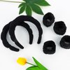 Casoty 6 Pcs Terry Cloth Headband Face Wash Headband and Wristband Set, Makeup Headband, Skin Care Headbands Spa Headband and Wristband Set, Spa Headband for Face Washing Shower Yoga