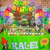 Plants Game Theme Birthday Party Decoration Set with Zombies Birthday Banners, Cake-Cupcake Topper , Balloons for Kids Boys Game Players PVZ Party Decor, 32PCS In Al