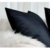 Aiking Home Collection Solid Faux Silk Euro Sham/Pillow Cover, Zipper Closure, 26 by 26 Inches, Black
