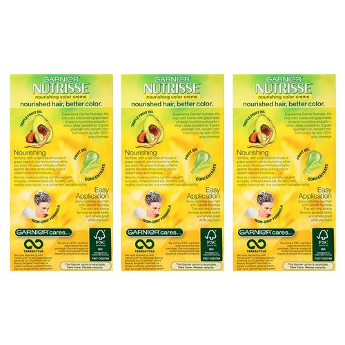 Garnier Nutrisse Nourishing Hair Color Creme, 434 Deep Chestnut Brown, 3 Count (Packaging May Vary)