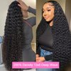 200% Density 13x6 Lace Front Wigs Human Hair Bleached Knots Glueless Deep Wave Lace Front Wigs Human Hair Pre Plucked HD Lace Bye Bye Knots Curly Human Hair Wigs for Black Women (Black, 30inch)