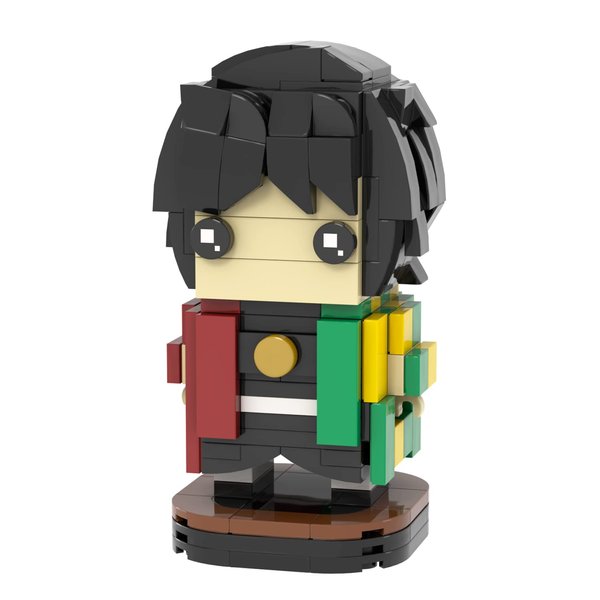 MOOXI-MOC Anime Demon Slayer Brick Mini Headz Tomioka Giyuu Building Set,Creative Cute Building Blocks Children Kits,Gifts for Kids(192pcs)