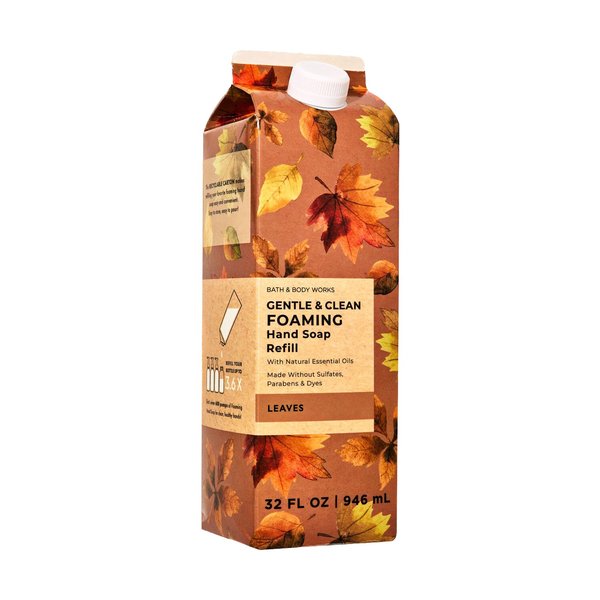 Bath + Body Works Leaves Soap Refill - XL Size - 32 ounce Fall Foaming Hand Soap Refill - Compatible with all Bath & Body Works Gentle Foaming Hand Soap Bottles