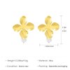 YienDoo Boho Big Flower Drop Earrings Vintage Gold Floral Petal Dangle Earrings Statement French Flower Pearl Drop Earrings Studs Wedding Bridesmaid Earrings Jewelry for Women and Girls