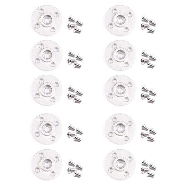 Treedix 10 pcs Servo Arm Horn Metal Aluminum 25T Servo Dics Compatible with Standard Steering Gear Servo Motor MG995 MG996