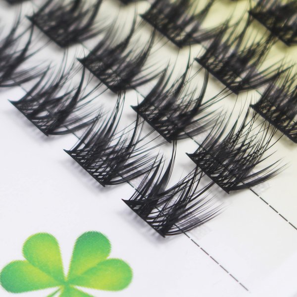 Vayator False Eyelashes D Curl Thickness 0.07mm Reusable Individual Extensions eyelashes Fake Eyelashes Wide stem Fluffy Eyelashes Clusters False Eyelash Clusters Natural Soft Dramatic Fake lash (14mm)