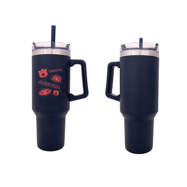 Desert Cactus Auburn University Tigers War Eagle Large Insulated Stainless Steel with Handle Lid and Straw Reusable Double Walled Cup Hot and Cold Drinkware Laser Etched (40oz Ounce Rally Tumbler)