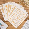 9 Sheets Gold Temporary Tattoos, 110+ Styles Metallic Tattoos Temporary Flash Face Tattoos Star Butterfly Waterproof Festival Tattoos Stickers for Women Girls Eyes Face Body Art Makeup