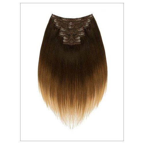 LORD & CLIFF SEVEN PIECE STRAIGHT REMY HAIR CLIP IN EXTENSION 20" BLONDE BROWNIE