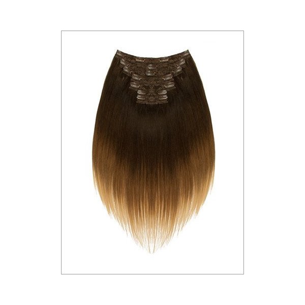 LORD & CLIFF SEVEN PIECE STRAIGHT REMY HAIR CLIP IN EXTENSION 20" BLONDE BROWNIE