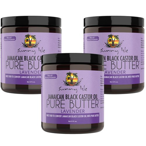 Sunny Isle Jamaican Black Castor Oil Pure Butter With Lavender 8oz (Pack of 3)