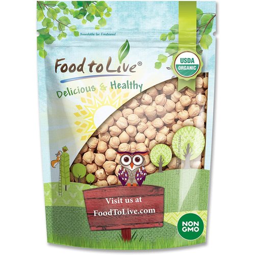 Organic Garbanzo Beans, 1 Pound – Dried Chickpeas, Non-GMO, Kosher, Raw, Sproutable, Bulk