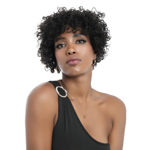 BIG G HAIR 9 inch Curly Pixie Cut Vietnamese Human Hair Wig HD Lace Front Wig 6x6 Adjustable Strap & Parts At The Back Natural #1B Color Wig 180% Density, Ready to Go Out With Black Short Wigs
