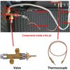 WADEO Low Pressure LPG Propane Gas Fireplace Fire Pit Flame Failure Safety Control Valve Kit, Low Pressure Propane Fire Pit Replacement Part with 3/8" Flare Inlet & Outlet