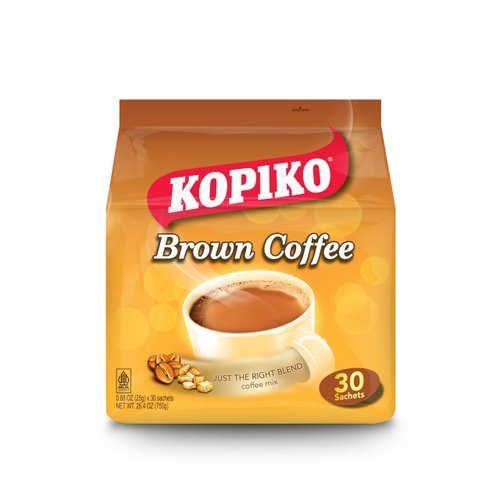 Kopiko Brown Instant Coffee Mix - The Irresistibly Delicious Coffee with Brown Sugar (0.88 OZ/25gr x 30 Coffee Packets)