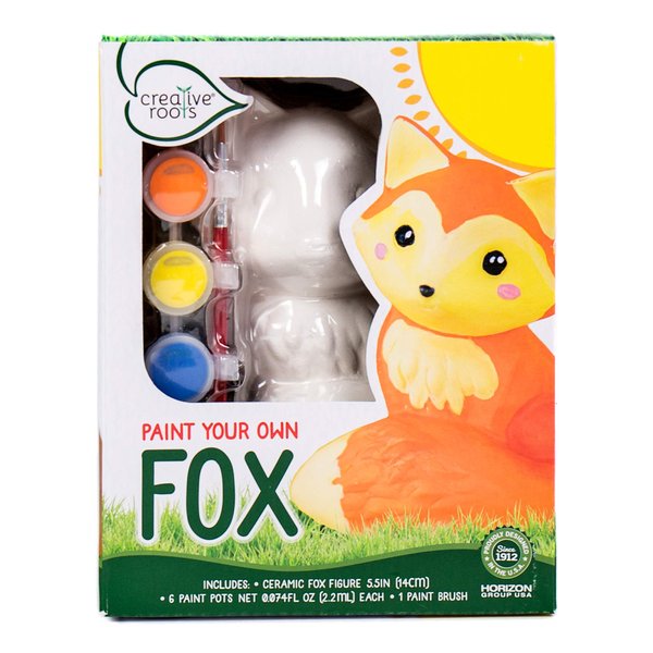 Creative Roots Paint Your Own Fox, DIY Fox, Kids Painting Set, Creativity for Kids, Ceramic Painting Kit for Kids, Ceramics to Paint, Paint Your Own Ceramic, Ages 5+