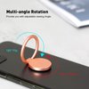 [2 Pack] Small Round Matte Finish Cell Phone Ring Holder Stand,360 Degree Rotation and 180 Degree Adjustable Finger Ring Kickstand with Frosted Metal Phone Grip (Rose Gold)