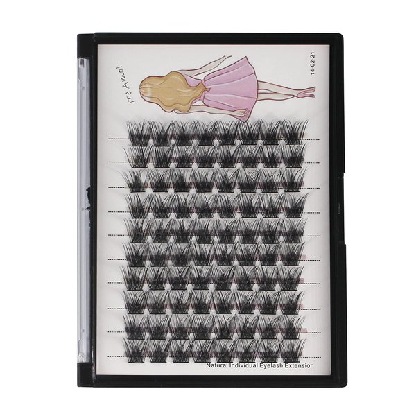 Bodermincer D Curl Wide Cluster Clusters Individual Lashes Mink Cluster Eyelash Extension Natural 3D Russian Volume Faux Eyelashes Individual Lashes Makeup 10-18mm to Choose (16MM)