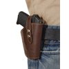 Barsony Brown Leather Belt Clip Holster for Small Frame .380 and Ultra-Compact 9mm 40 45 (KIMBER Micro Carry; CDP .380, right)